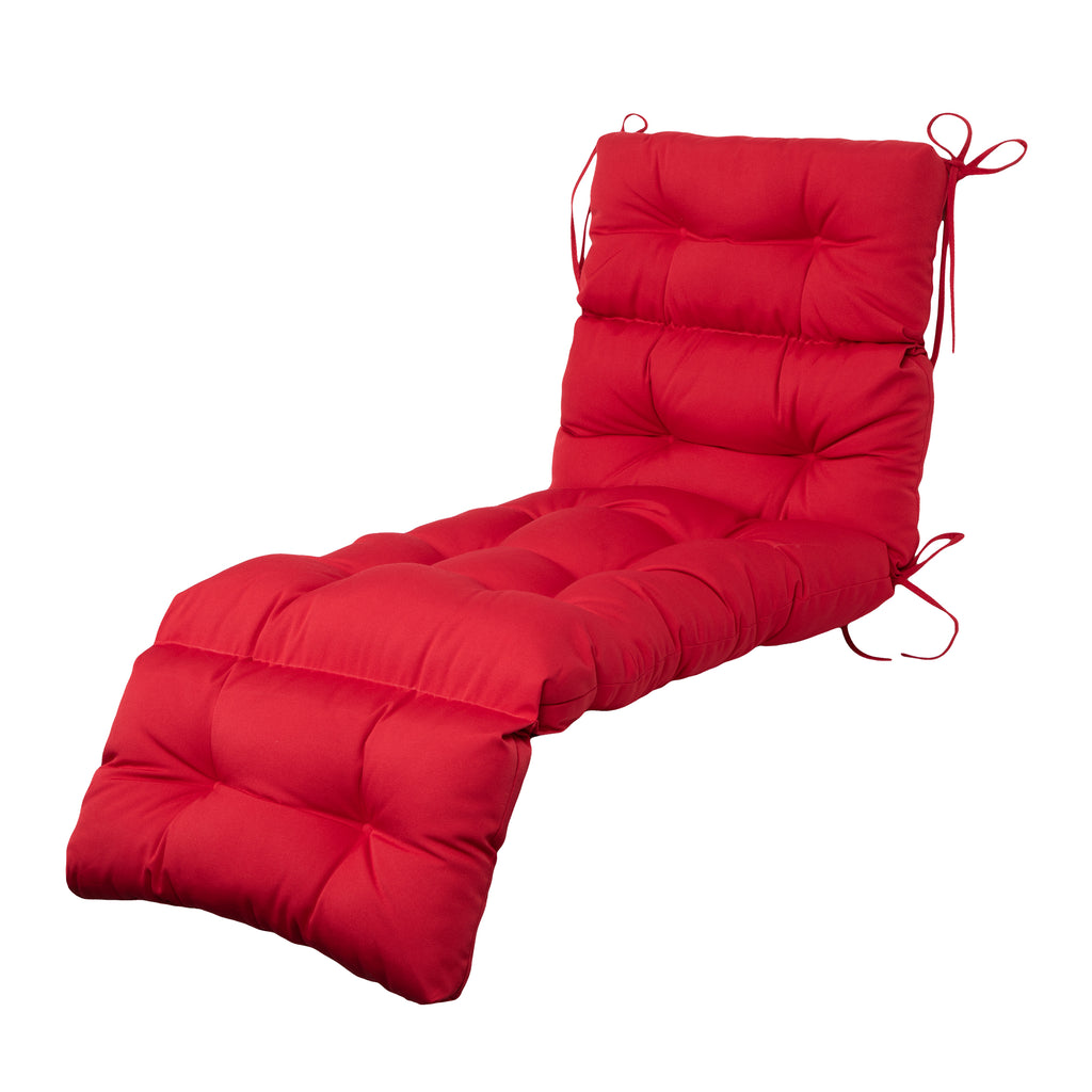 ARTPLAN Outdoor Chaise Lounge Cushion 72x22x4 inches, Floral Tufted Thick Replacement Cushion with Ties, All Weather Wicker Patio Furniture Cushion