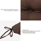 ARTPLANT Outdoor Dinning Seat Pads Cushions with Tie 19"x19"x4",Square Wicker Outdoor Tufted Chair Cushion,Set of 2