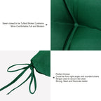ARTPLANT Outdoor Dinning Seat Pads Cushions with Tie 19"x19"x4",Square Wicker Outdoor Tufted Chair Cushion,Set of 2