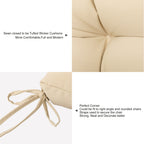 ARTPLANT Outdoor Dinning Seat Pads Cushions with Tie 19"x19"x4",Square Wicker Outdoor Tufted Chair Cushion,Set of 2