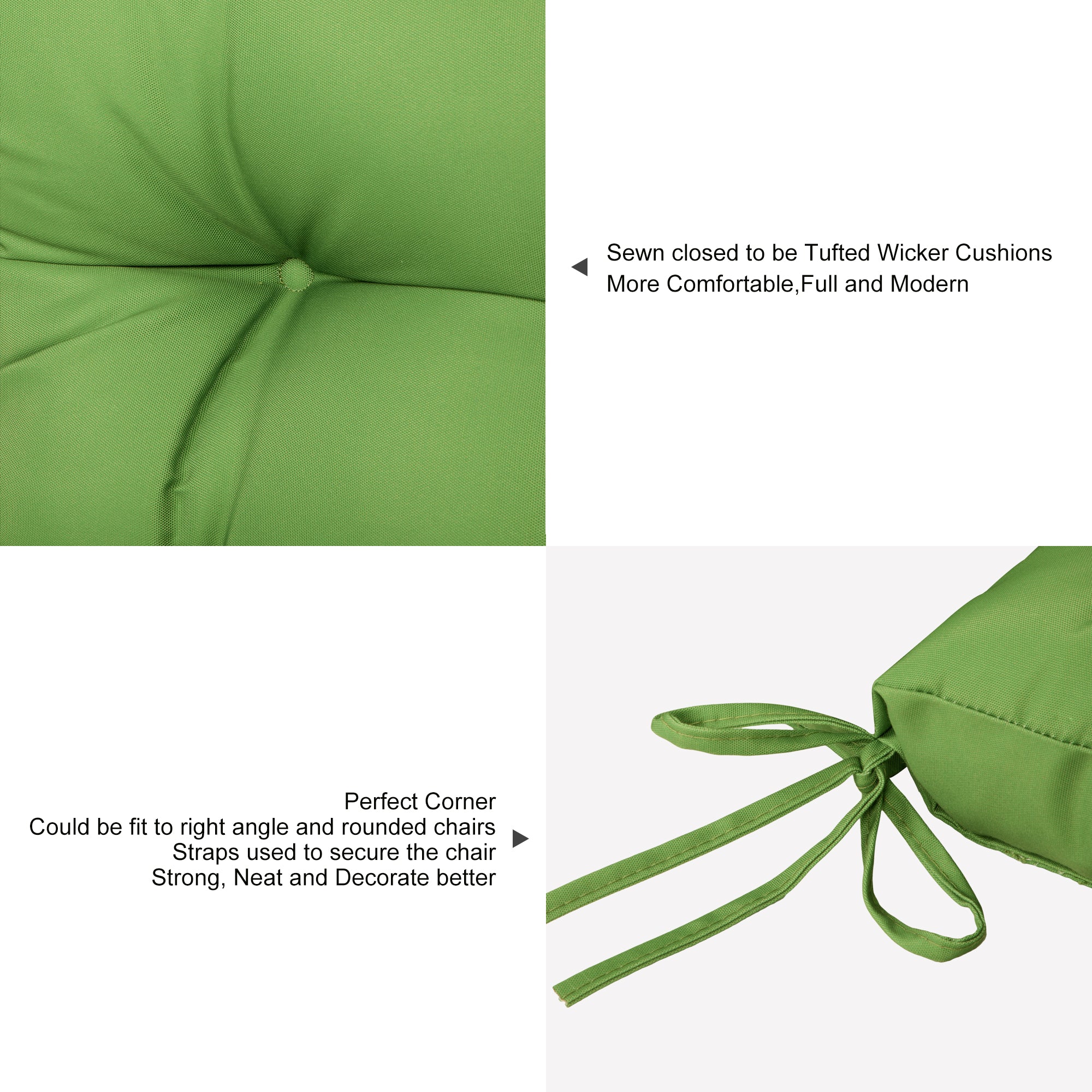 ARTPLAN All Weather Chair Outdoor Cushions Settee Loveseat Bench Cushions Set of 5 Wicker Tufted Pillow for Patio Outdoor Furniture