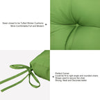 ARTPLANT Outdoor Dinning Seat Pads Cushions with Tie 19"x19"x4",Square Wicker Outdoor Tufted Chair Cushion,Set of 2