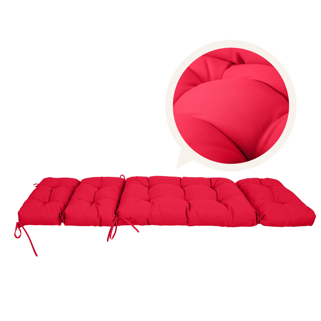 ARTPLAN Outdoor Chaise Lounge Cushion 72x22x4 inches, Floral Tufted Thick Replacement Cushion with Ties, All Weather Wicker Patio Furniture Cushion
