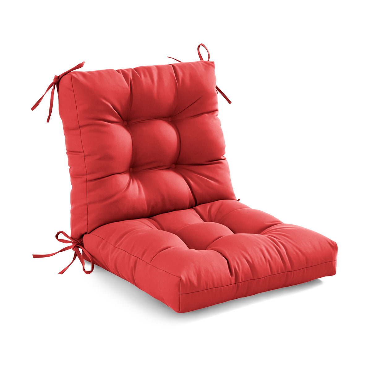 Outdoor Chair Cushion Tufted Seat & Back Cushion with Ties 40x21x4 Inch Waterproof UV Fade Resistant Replacement Cushion for Patio Garden Furniture