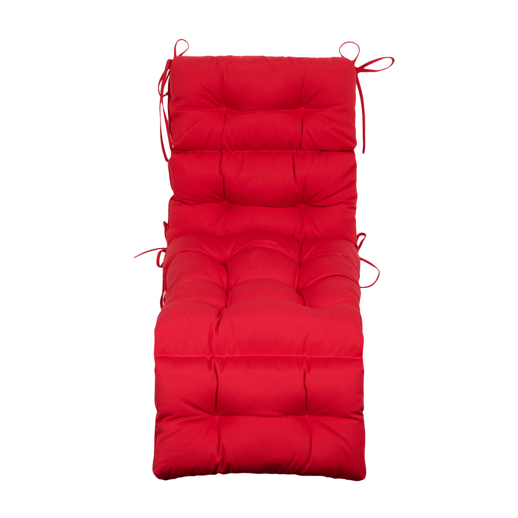 ARTPLAN Outdoor Chaise Lounge Cushion 72x22x4 inches, Floral Tufted Thick Replacement Cushion with Ties, All Weather Wicker Patio Furniture Cushion