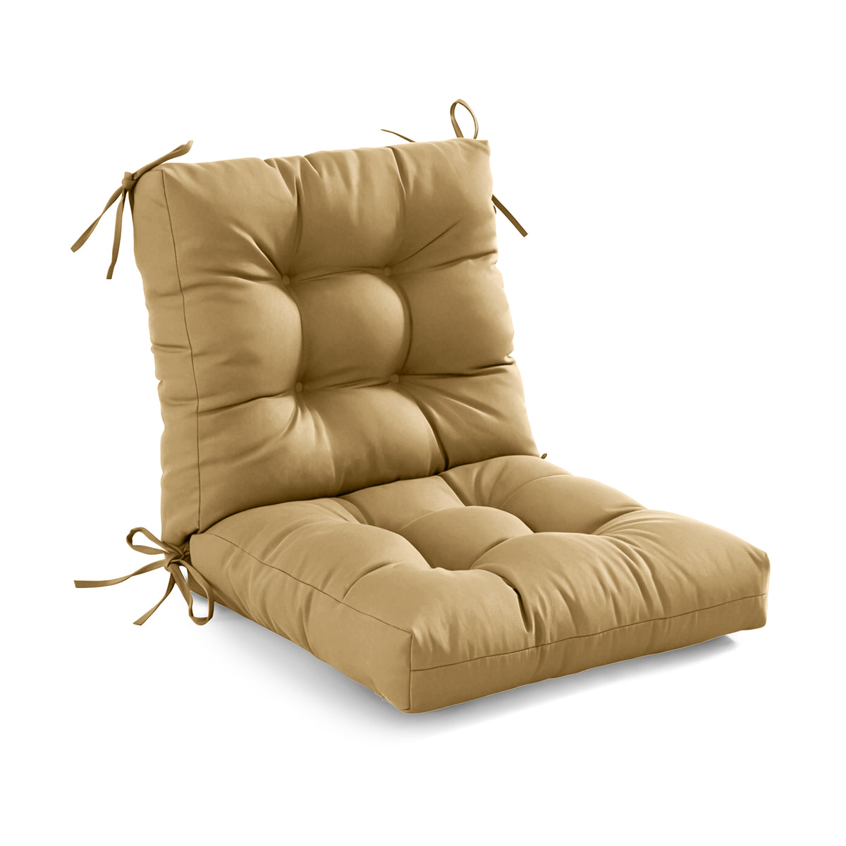 Outdoor Chair Cushion Tufted Seat & Back Cushion with Ties 40x21x4 Inch Waterproof UV Fade Resistant Replacement Cushion for Patio Garden Furniture