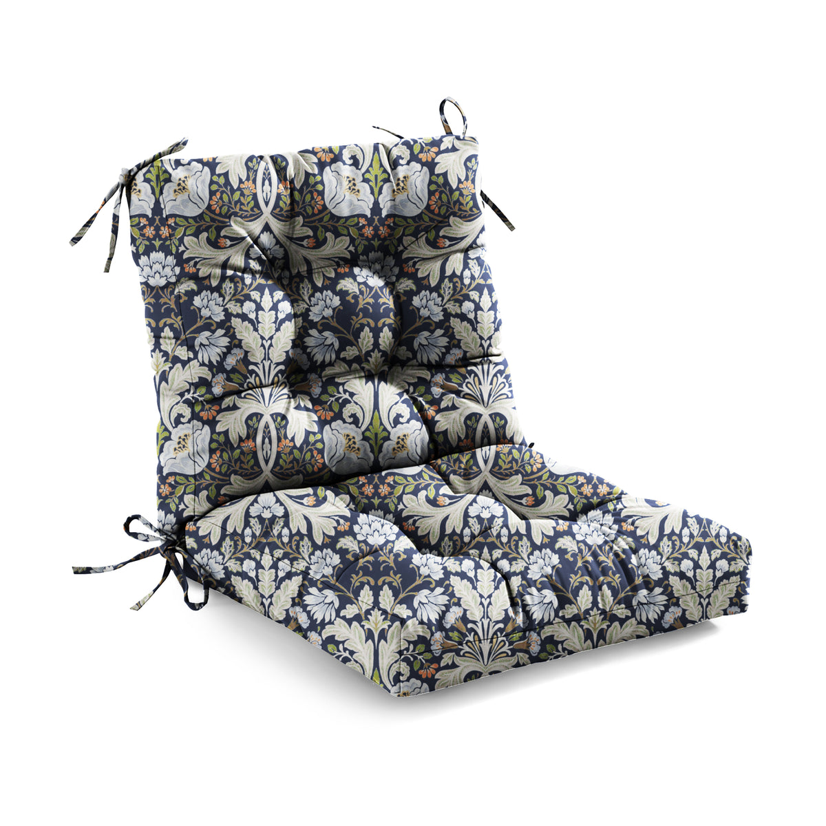 Outdoor Chair Cushion Tufted Seat & Back Cushion with Ties 40x21x4 Inch Waterproof UV Fade Resistant Replacement Cushion for Patio Garden Furniture
