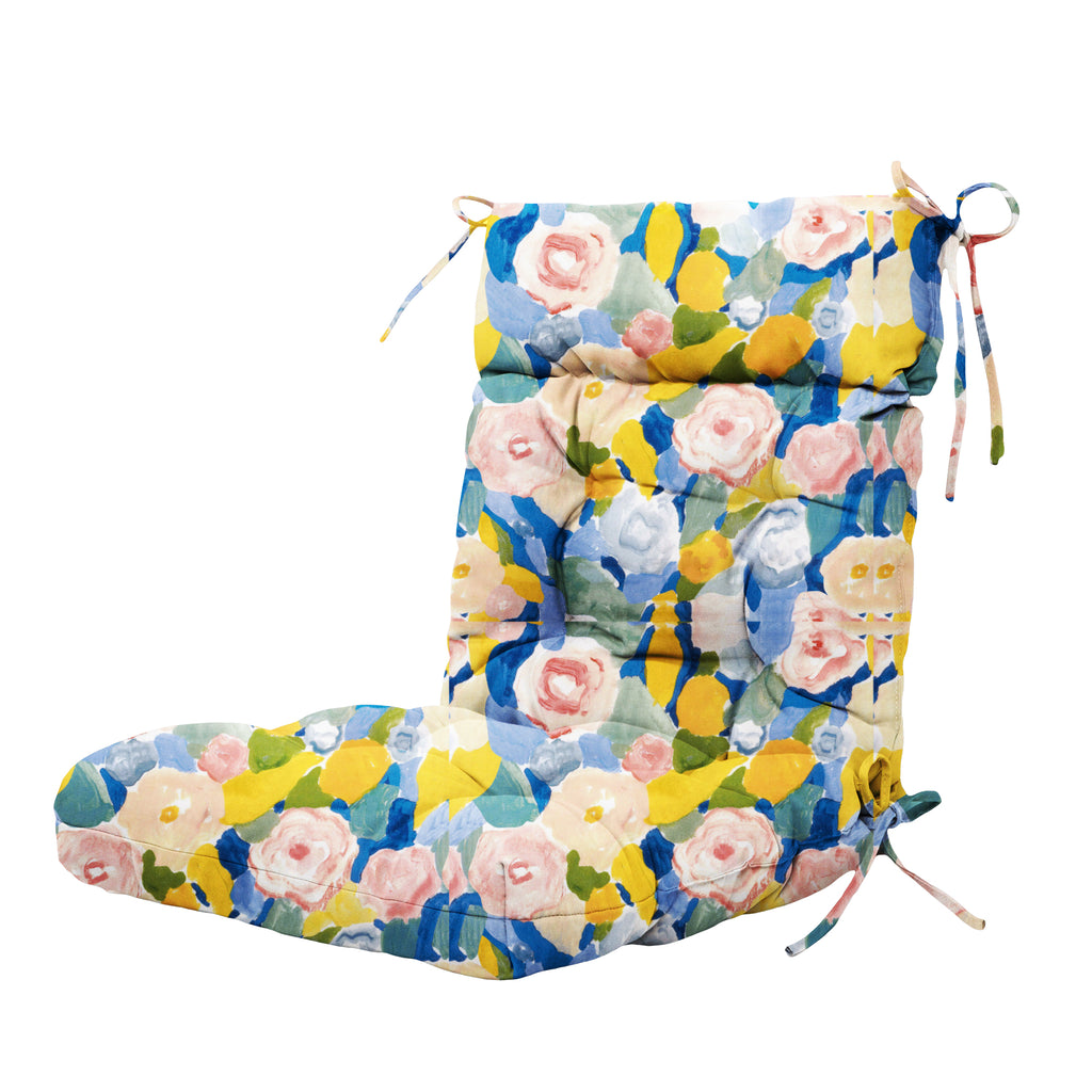 ARTPLAN Patio Chair Cushions Combined Seat and Back,Tufted Outdoor Swivel Chair Cushion with Tie,40"x20"x4"，Floral