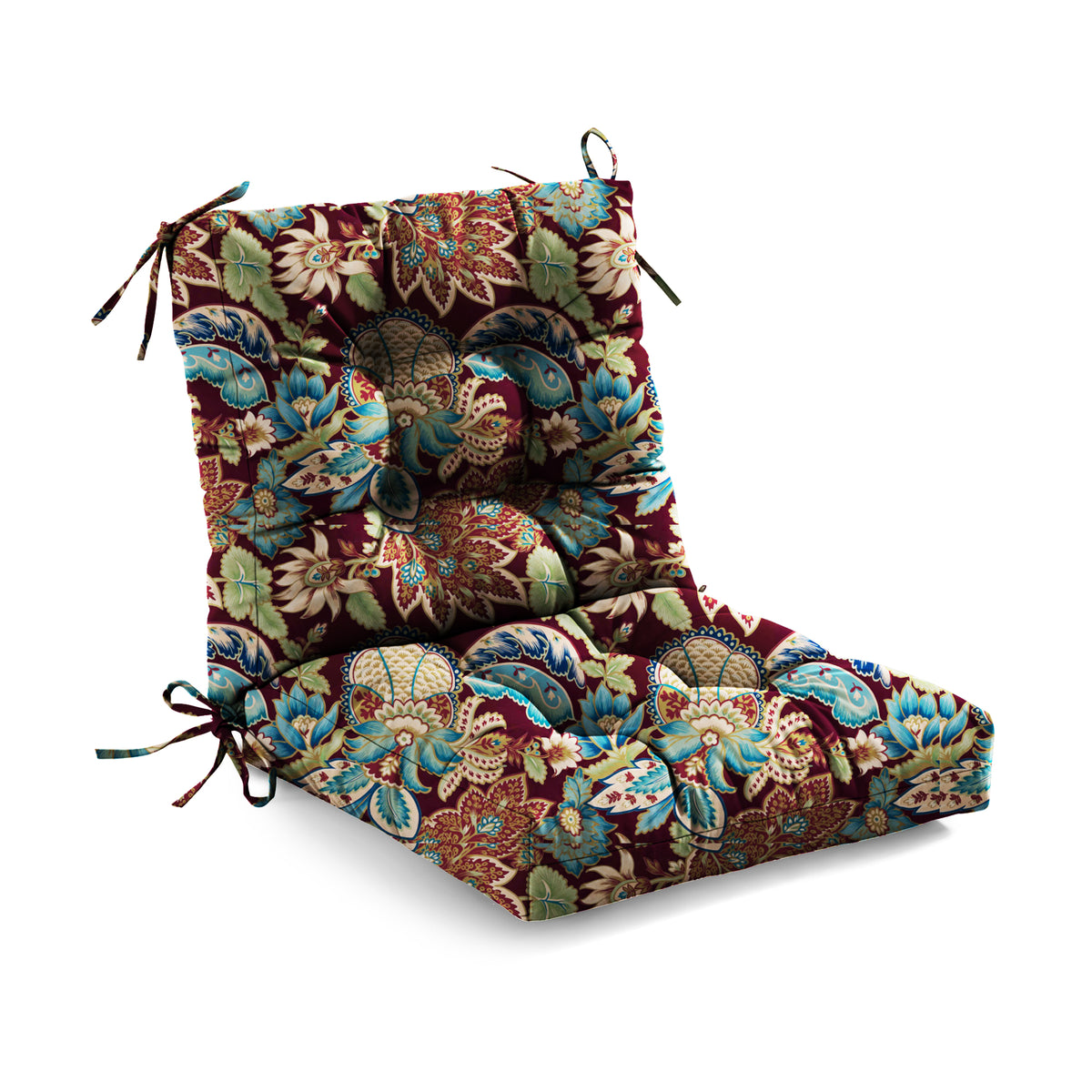 Outdoor Chair Cushion Tufted Seat & Back Cushion with Ties 40x21x4 Inch Waterproof UV Fade Resistant Replacement Cushion for Patio Garden Furniture