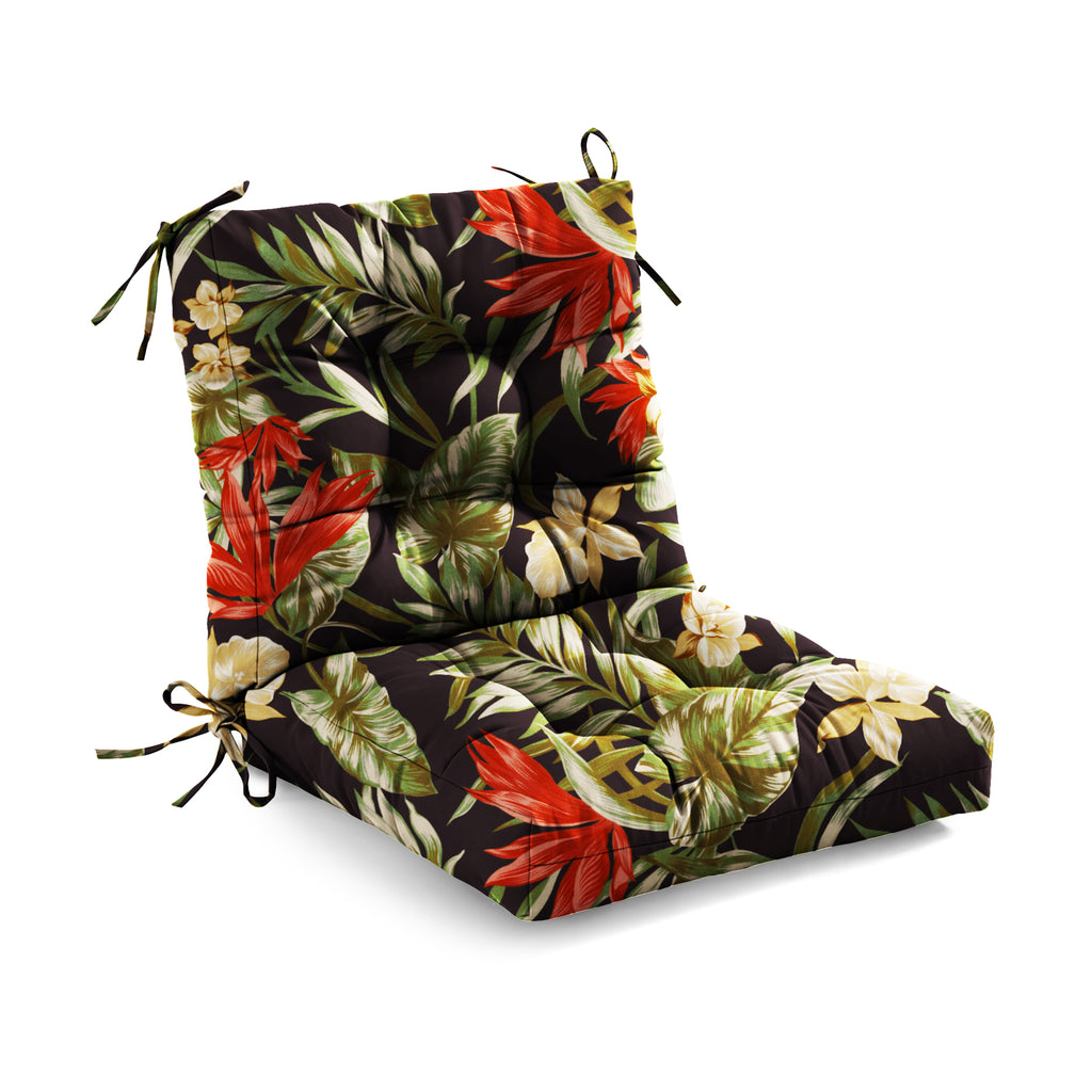 Outdoor Chair Cushion Tufted Seat & Back Cushion with Ties 40x21x4 Inch Waterproof UV Fade Resistant Replacement Cushion for Patio Garden Furniture