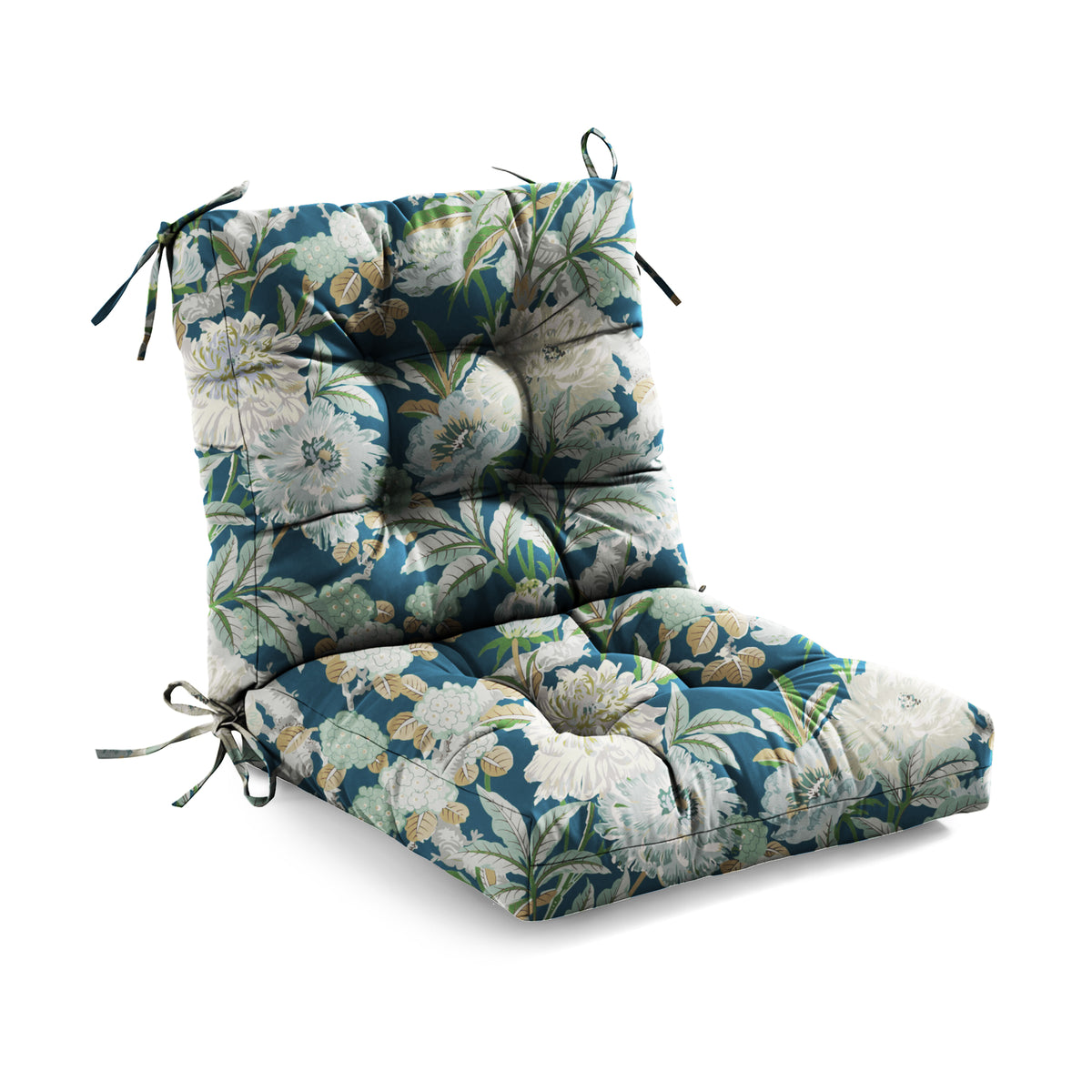 Outdoor Chair Cushion Tufted Seat & Back Cushion with Ties 40x21x4 Inch Waterproof UV Fade Resistant Replacement Cushion for Patio Garden Furniture