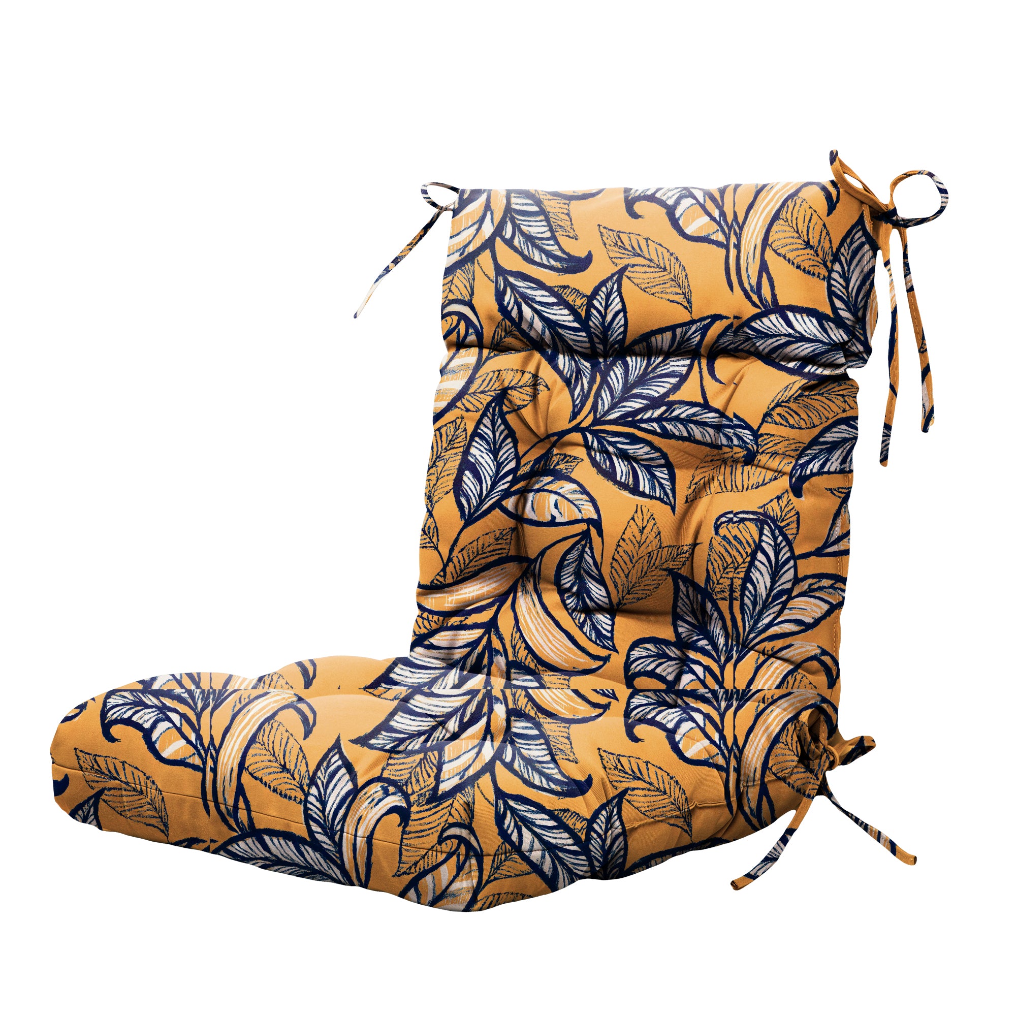 ARTPLAN Patio Chair Cushions Combined Seat and Back,Tufted Outdoor Swivel Chair Cushion with Tie,40"x20"x4"，Floral