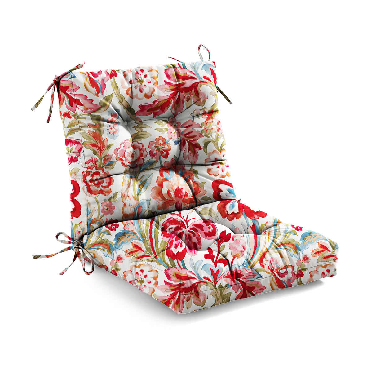 Outdoor Chair Cushion Tufted Seat & Back Cushion with Ties 40x21x4 Inch Waterproof UV Fade Resistant Replacement Cushion for Patio Garden Furniture