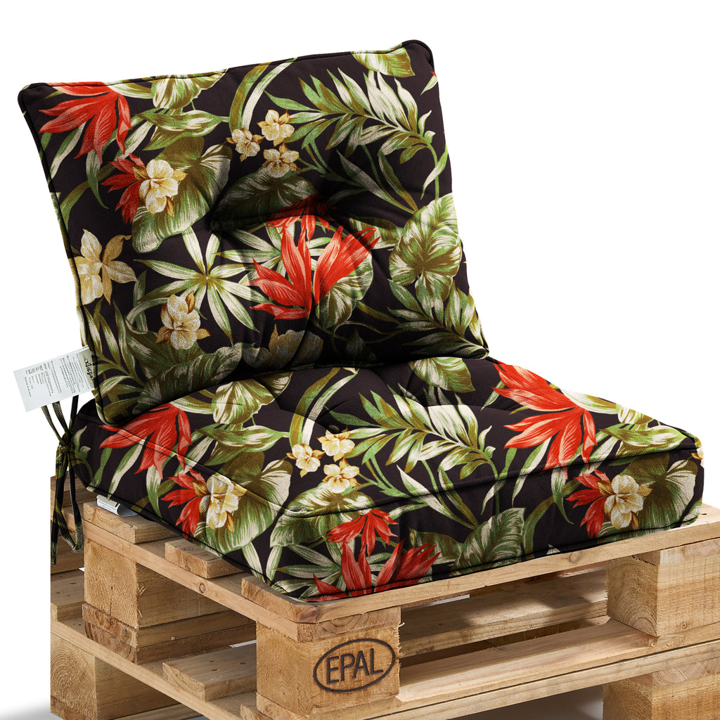 Outdoor Chair Cushions Set of 2, All-Weather Patio Furniture Cushions with High Resilience Foam, Indoor Outdoor Seat & Back Cushion for Patio, Garden, Sunroom