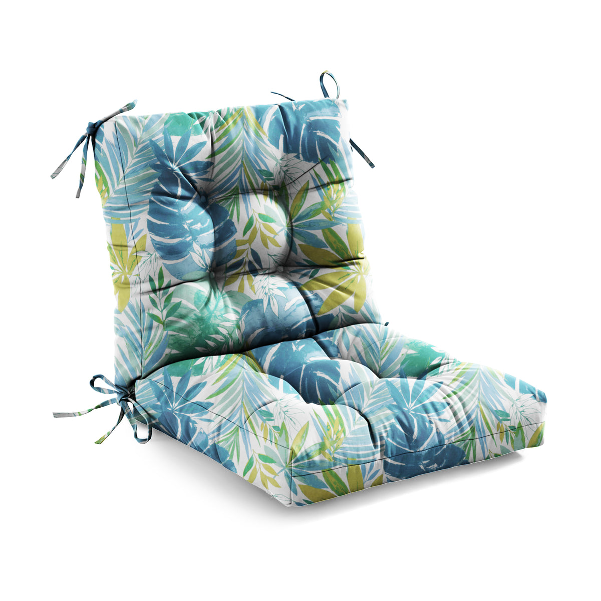 Outdoor Chair Cushion Tufted Seat & Back Cushion with Ties 40x21x4 Inch Waterproof UV Fade Resistant Replacement Cushion for Patio Garden Furniture