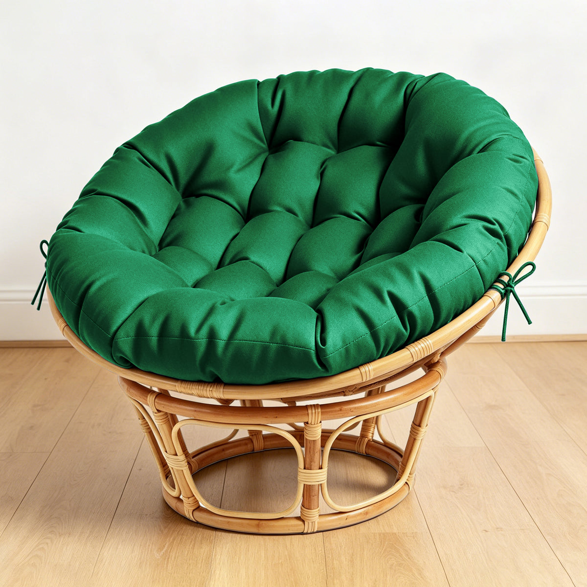 ARTPLAN Round Papasan Chair Cushion Tufted Swing Seat Pad with Ties