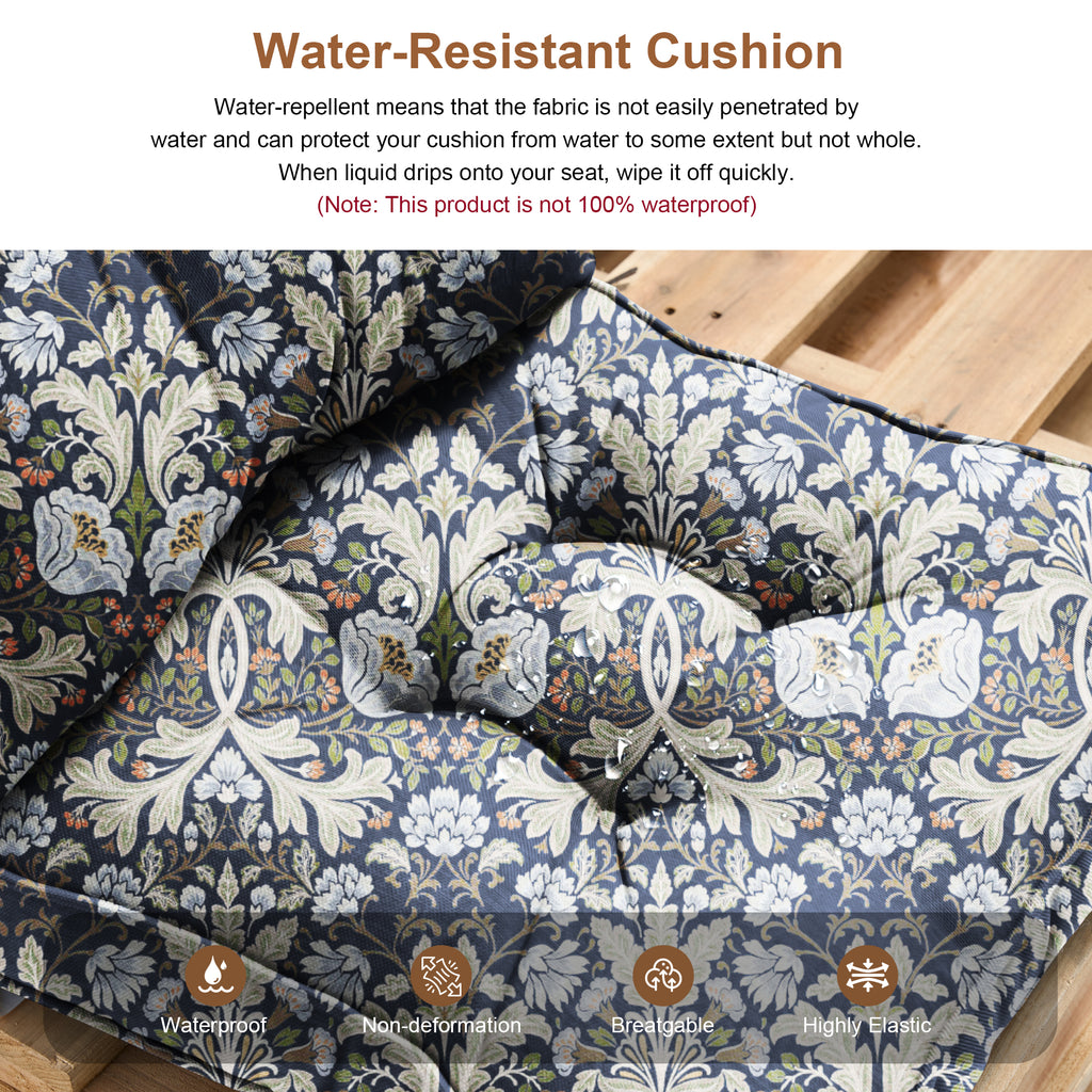 Outdoor Chair Cushions Set of 2, All-Weather Patio Furniture Cushions with High Resilience Foam, Indoor Outdoor Seat & Back Cushion for Patio, Garden, Sunroom