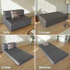 Convertible Folding Sofa Bed, High-Density Memory Foam Sofa Bed with a Fluffy Pillow, Modern Futon Floor Couch Guest Bed for Living Room/Dorm/Guest Use/Home Office/Apartment