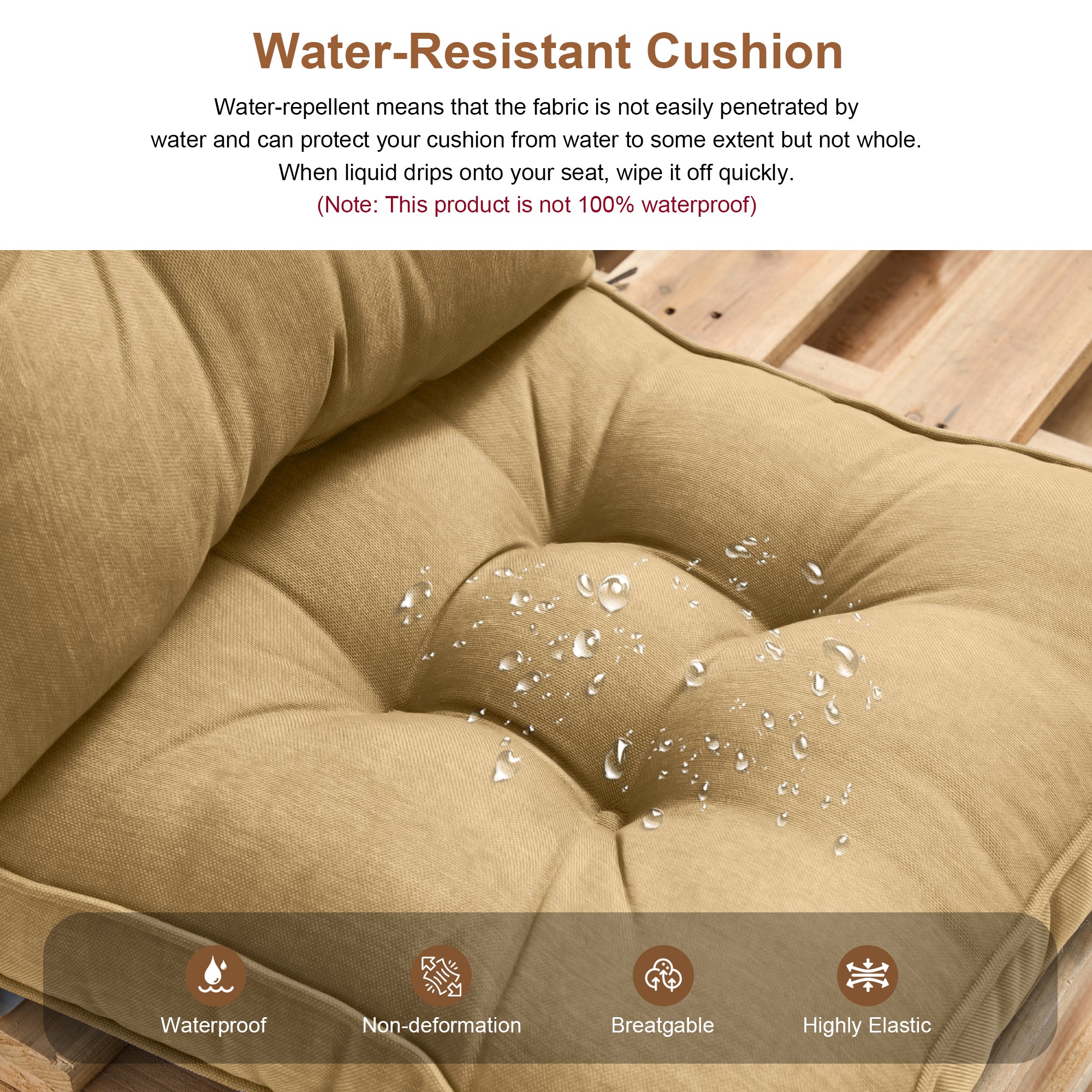 Outdoor Chair Cushions Set of 2  All-Weather Patio Furniture Cushions with High Resilience Foam  Indoor Outdoor Seat & Back Cushion for Patio, Garden  Sunroom
