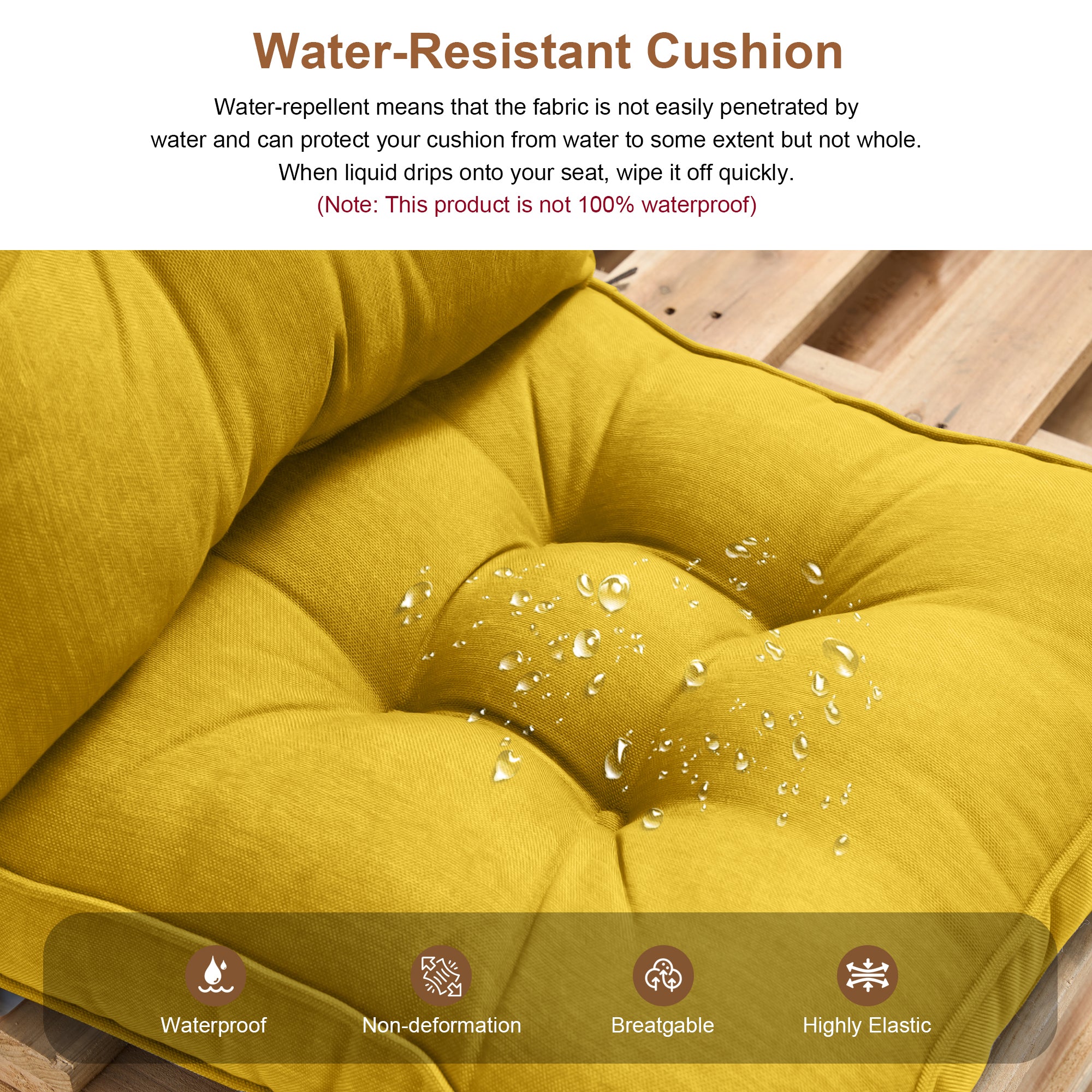 Outdoor Chair Cushions Set of 2  All-Weather Patio Furniture Cushions with High Resilience Foam  Indoor Outdoor Seat & Back Cushion for Patio, Garden  Sunroom
