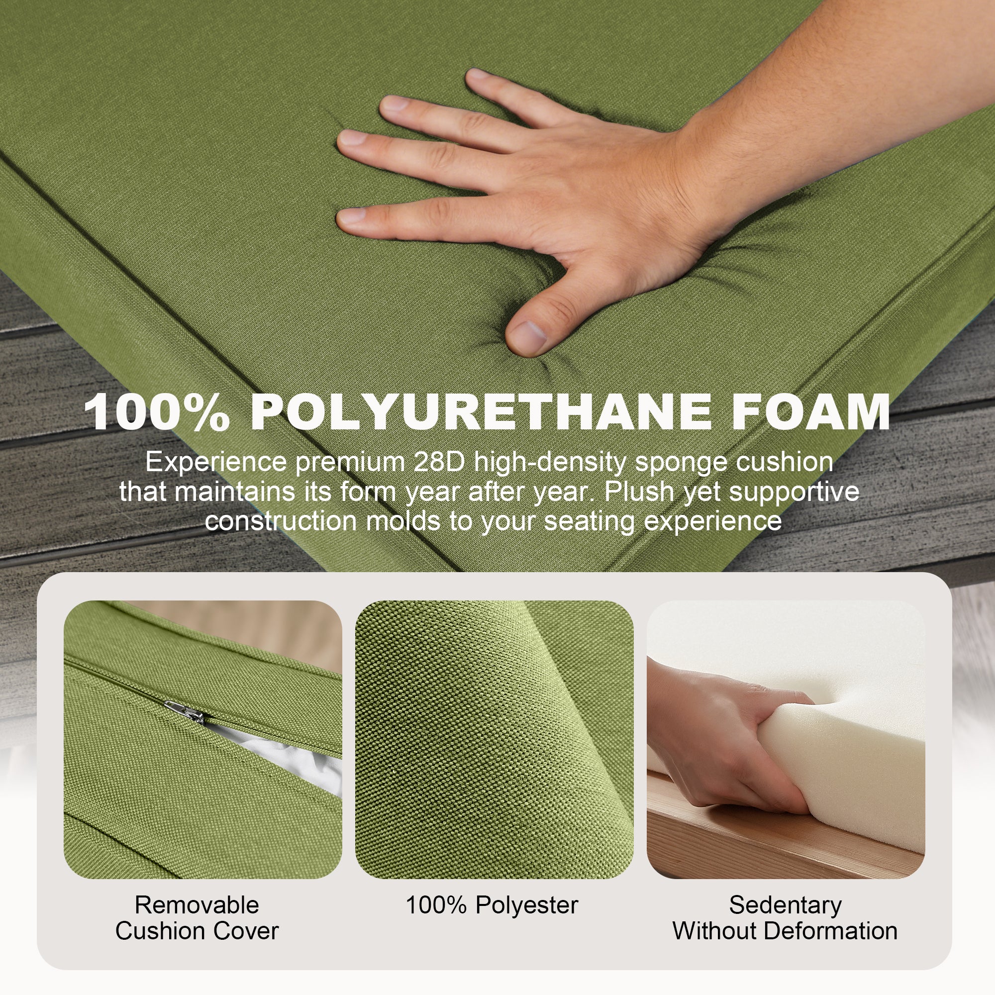 ARTPLAN Outdoor Seat Cushion Set, 24 x 24 Inch Water-Resistant & Fade-Resistant Patio Furniture Cushions with Removable Cover, Deep Seat & Back Cushion with Zipper for Chair Couch Sectional Sofa