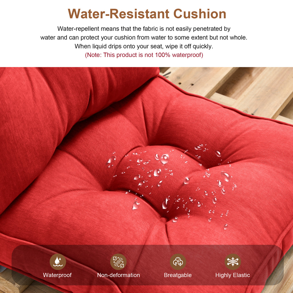 Outdoor Chair Cushions Set of 2  All-Weather Patio Furniture Cushions with High Resilience Foam  Indoor Outdoor Seat & Back Cushion for Patio, Garden  Sunroom