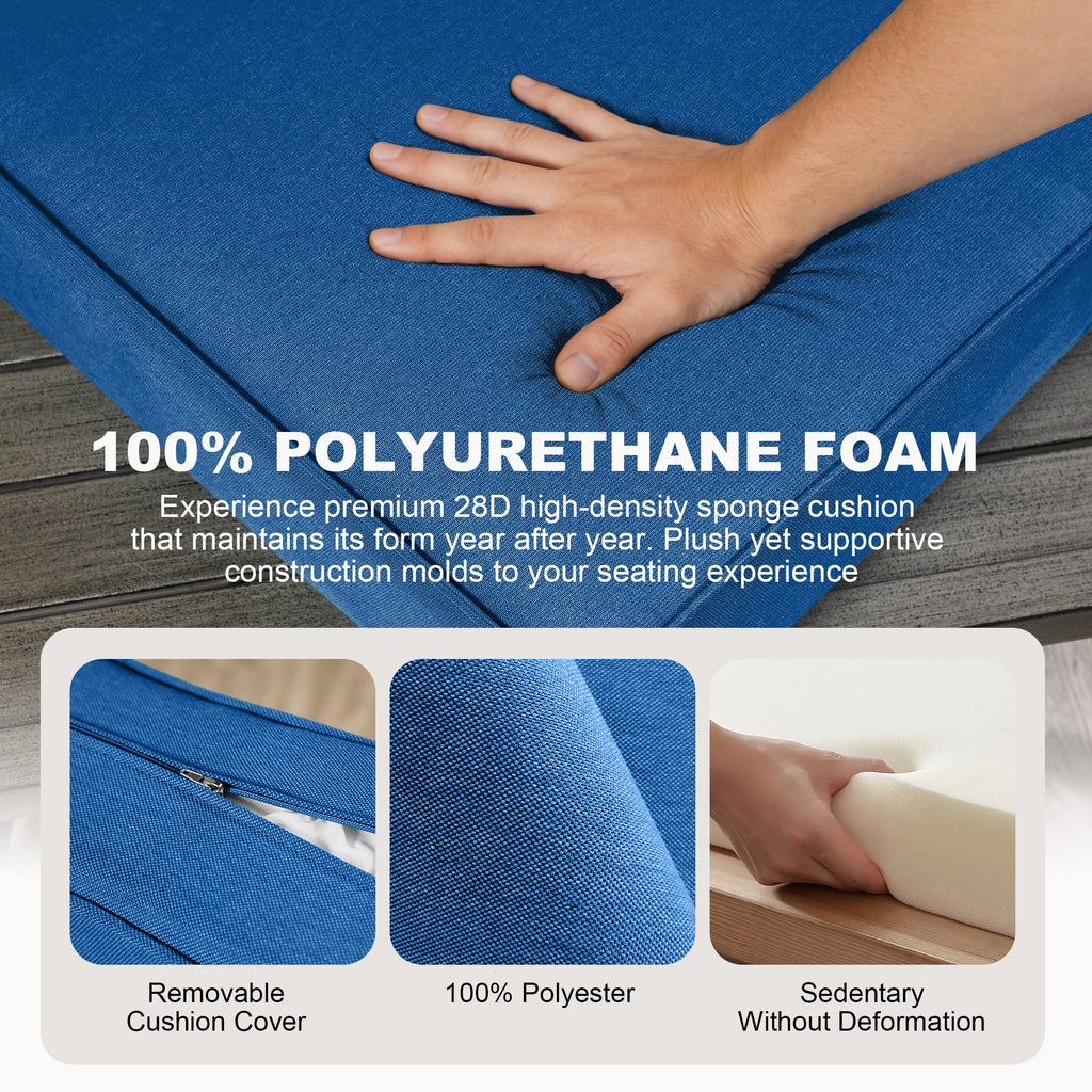 ARTPLAN Outdoor Seat Cushion Set, 24 x 24 Inch Water-Resistant & Fade-Resistant Patio Furniture Cushions with Removable Cover, Deep Seat & Back Cushion with Zipper for Chair Couch Sectional Sofa