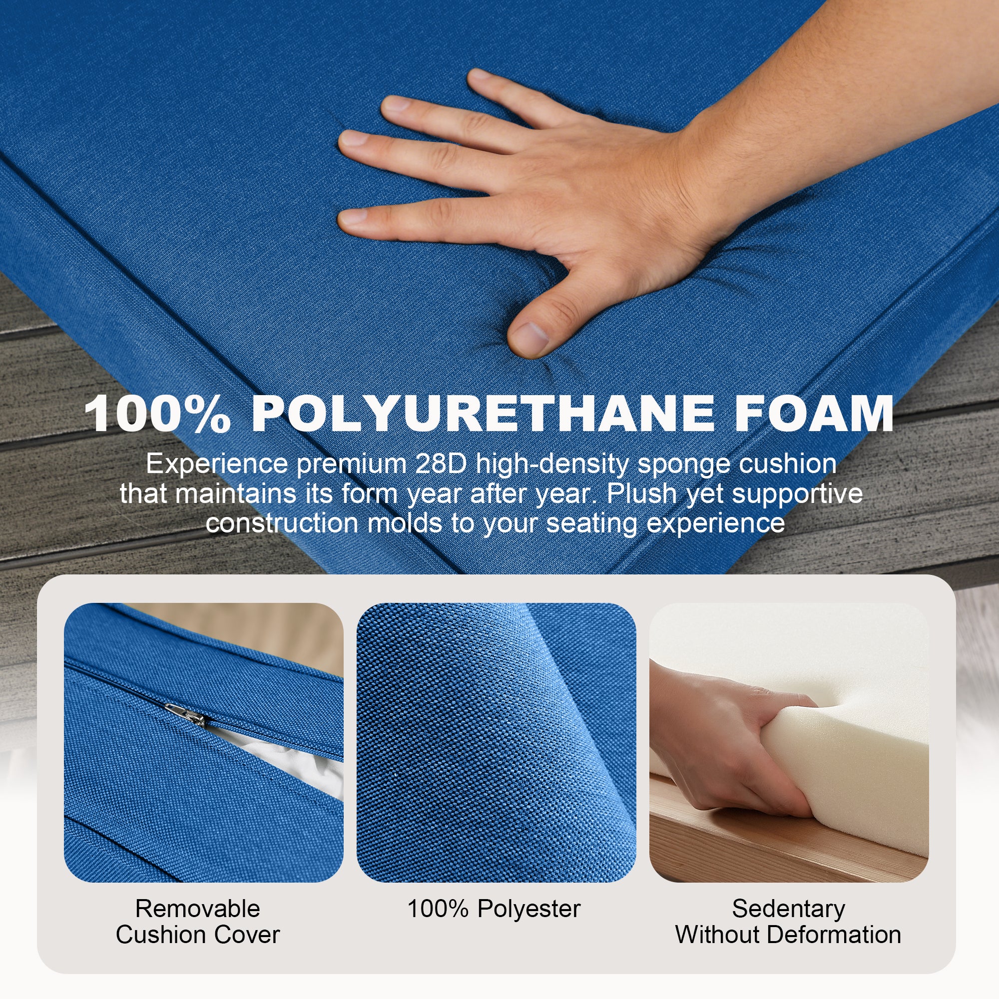 ARTPLAN Outdoor Seat Cushion Set, 24 x 24 Inch Water-Resistant & Fade-Resistant Patio Furniture Cushions with Removable Cover, Deep Seat & Back Cushion with Zipper for Chair Couch Sectional Sofa
