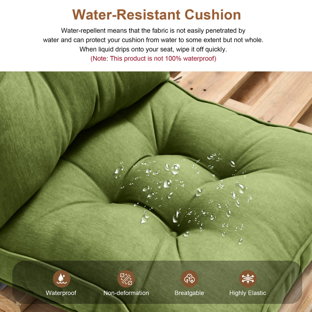 Outdoor Chair Cushions Set of 2  All-Weather Patio Furniture Cushions with High Resilience Foam  Indoor Outdoor Seat & Back Cushion for Patio, Garden  Sunroom