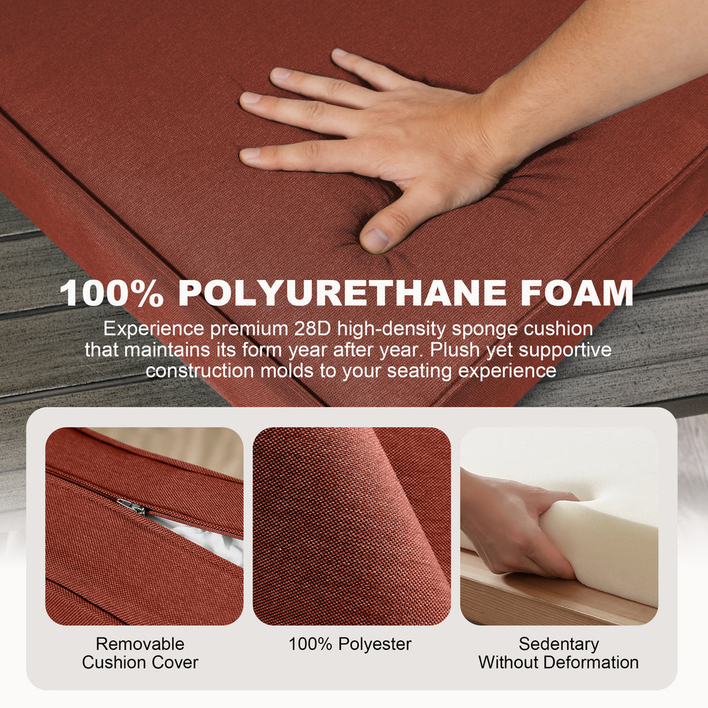 ARTPLAN Outdoor Seat Cushion Set, 24 x 24 Inch Water-Resistant & Fade-Resistant Patio Furniture Cushions with Removable Cover, Deep Seat & Back Cushion with Zipper for Chair Couch Sectional Sofa