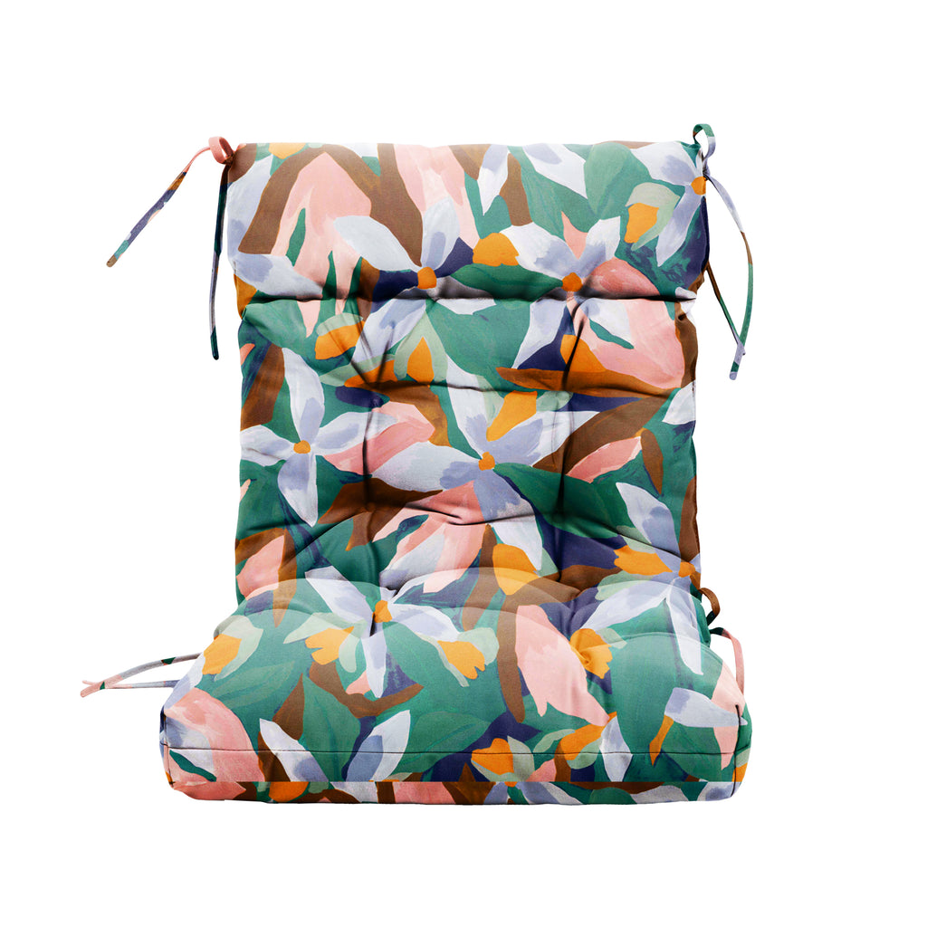 ARTPLAN Patio Chair Cushions Combined Seat and Back,Tufted Outdoor Swivel Chair Cushion with Tie,40"x20"x4"，Floral