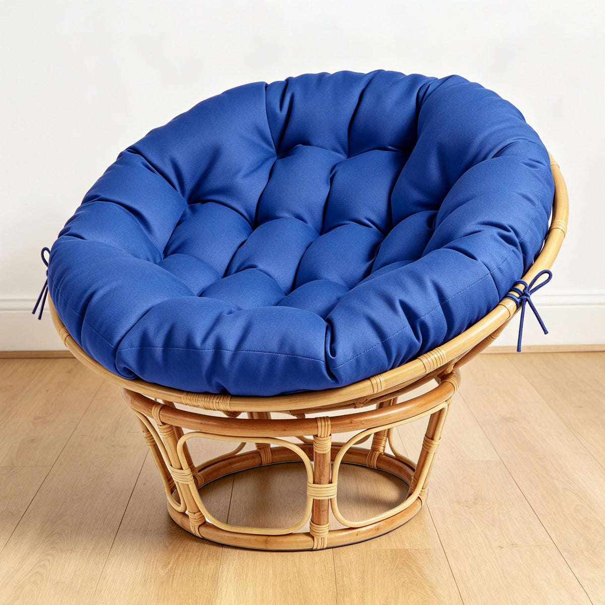 ARTPLAN Round Papasan Chair Cushion Tufted Swing Seat Pad with Ties