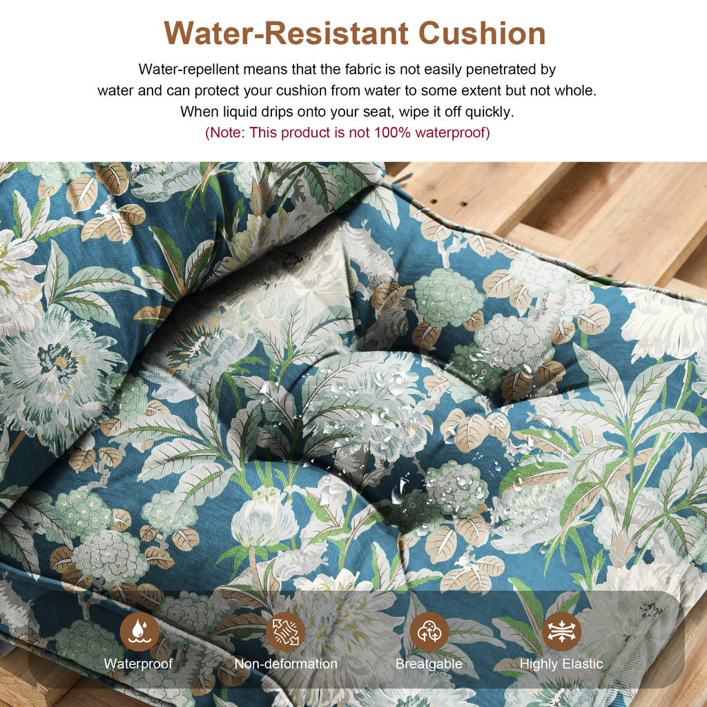 Outdoor Chair Cushions Set of 2, All-Weather Patio Furniture Cushions with High Resilience Foam, Indoor Outdoor Seat & Back Cushion for Patio, Garden, Sunroom
