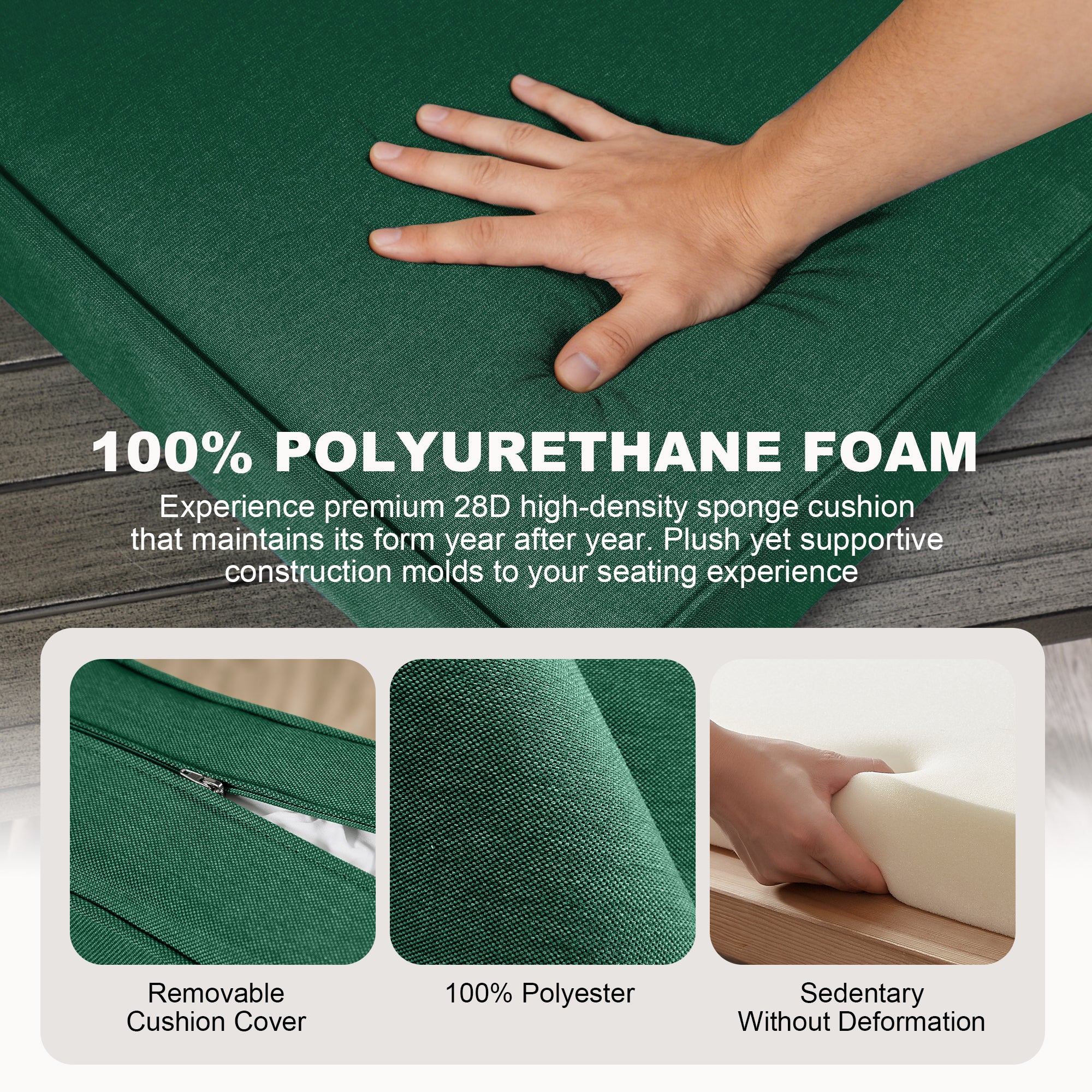 ARTPLAN Outdoor Seat Cushion Set, 24 x 24 Inch Water-Resistant & Fade-Resistant Patio Furniture Cushions with Removable Cover, Deep Seat & Back Cushion with Zipper for Chair Couch Sectional Sofa