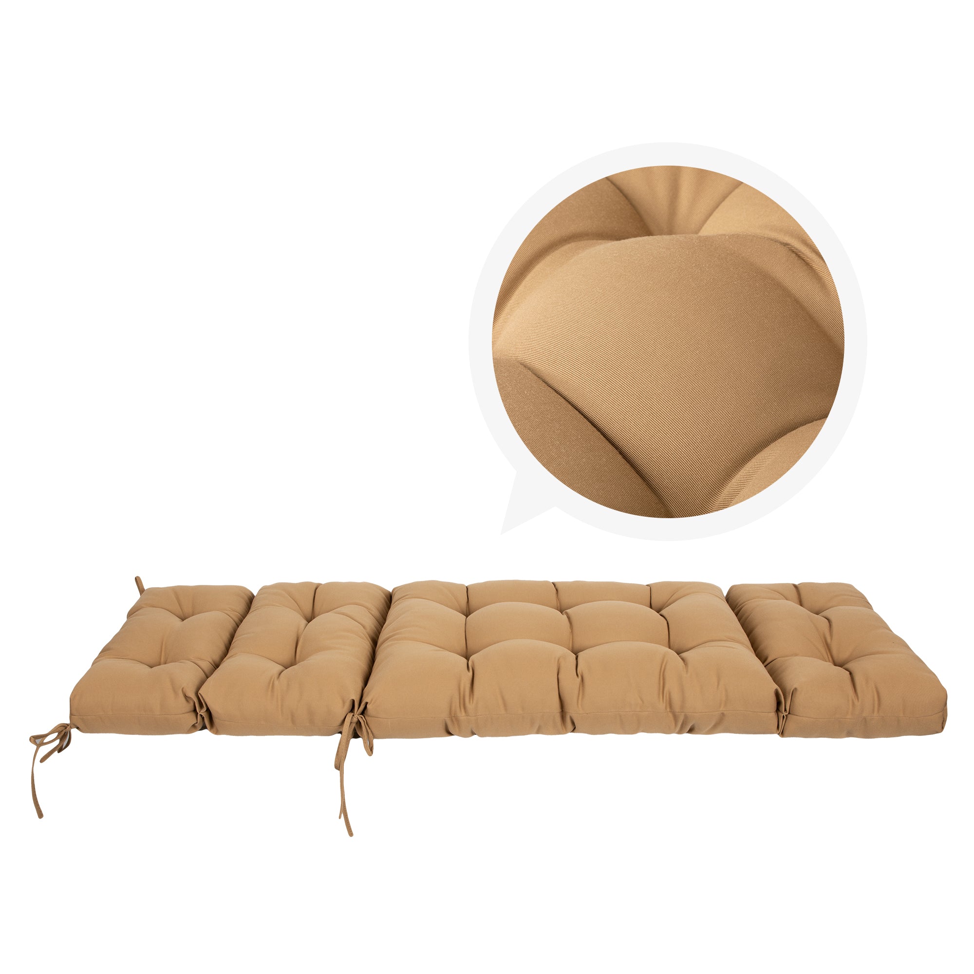 ARTPLAN Outdoor Chaise Lounge Cushion 72x22x4 inches, Floral Tufted Thick Replacement Cushion with Ties, All Weather Wicker Patio Furniture Cushion