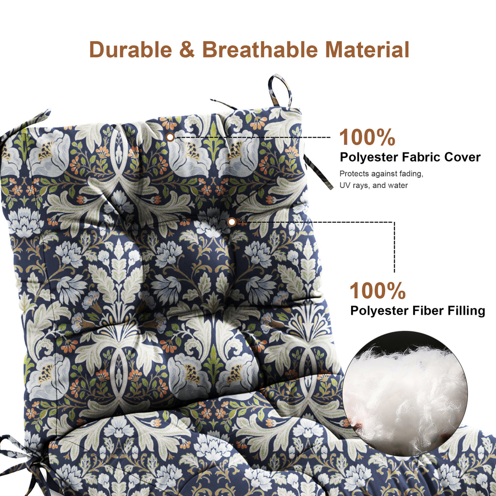 Outdoor Chair Cushion Tufted Seat & Back Cushion with Ties 40x21x4 Inch Waterproof UV Fade Resistant Replacement Cushion for Patio Garden Furniture
