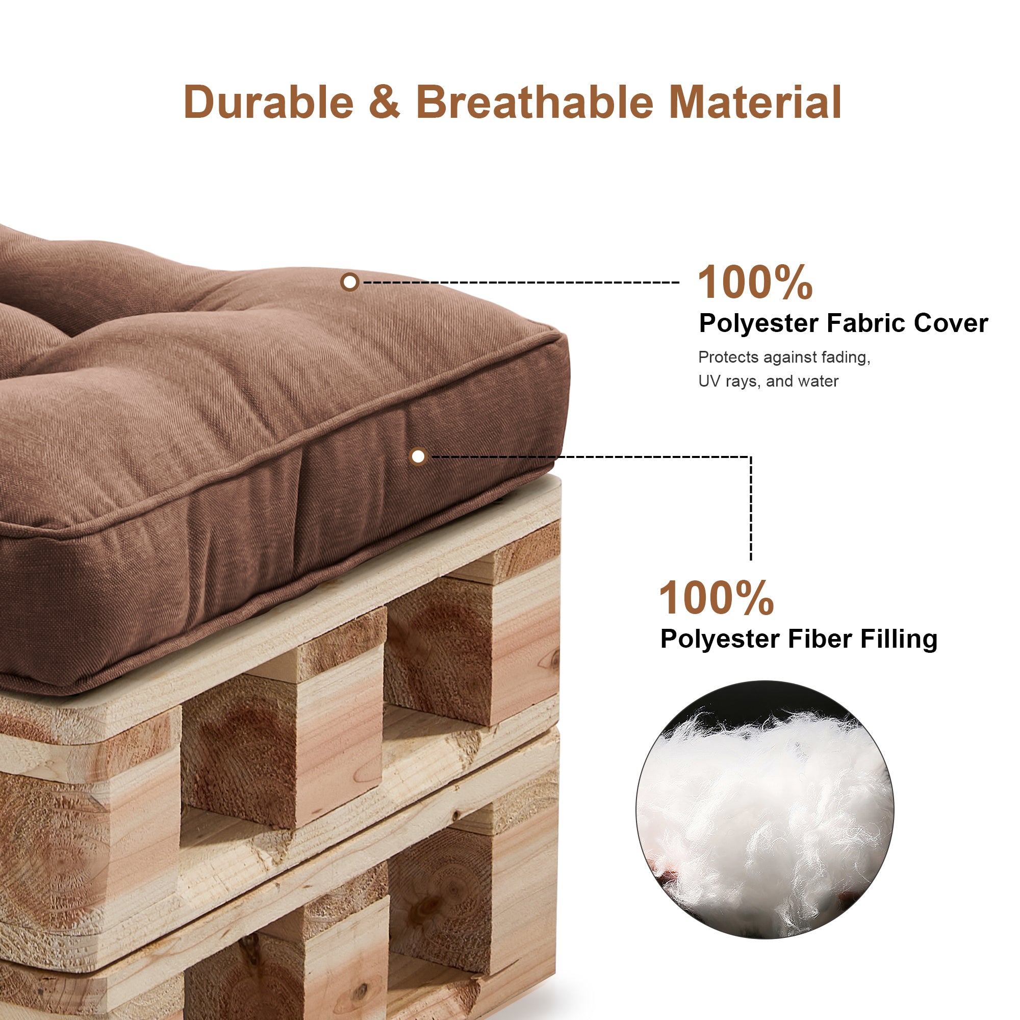 Outdoor Chair Cushions Set of 2  All-Weather Patio Furniture Cushions with High Resilience Foam  Indoor Outdoor Seat & Back Cushion for Patio, Garden  Sunroom