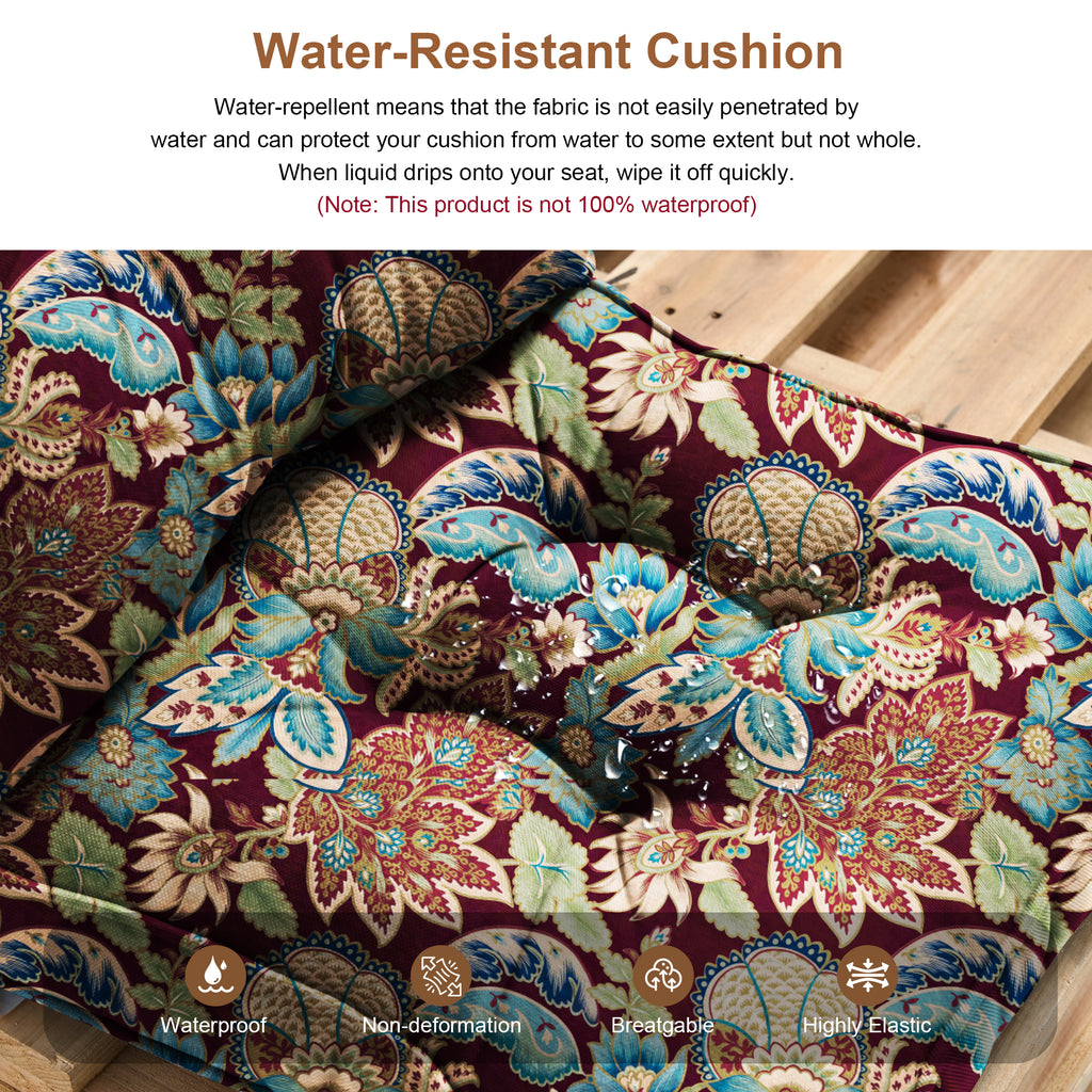 Outdoor Chair Cushions Set of 2, All-Weather Patio Furniture Cushions with High Resilience Foam, Indoor Outdoor Seat & Back Cushion for Patio, Garden, Sunroom