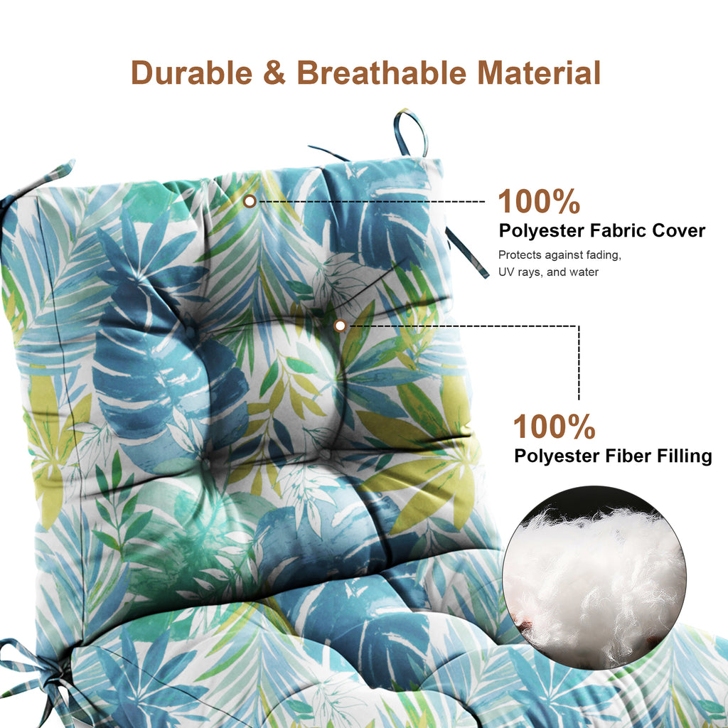 Outdoor Chair Cushion Tufted Seat & Back Cushion with Ties 40x21x4 Inch Waterproof UV Fade Resistant Replacement Cushion for Patio Garden Furniture