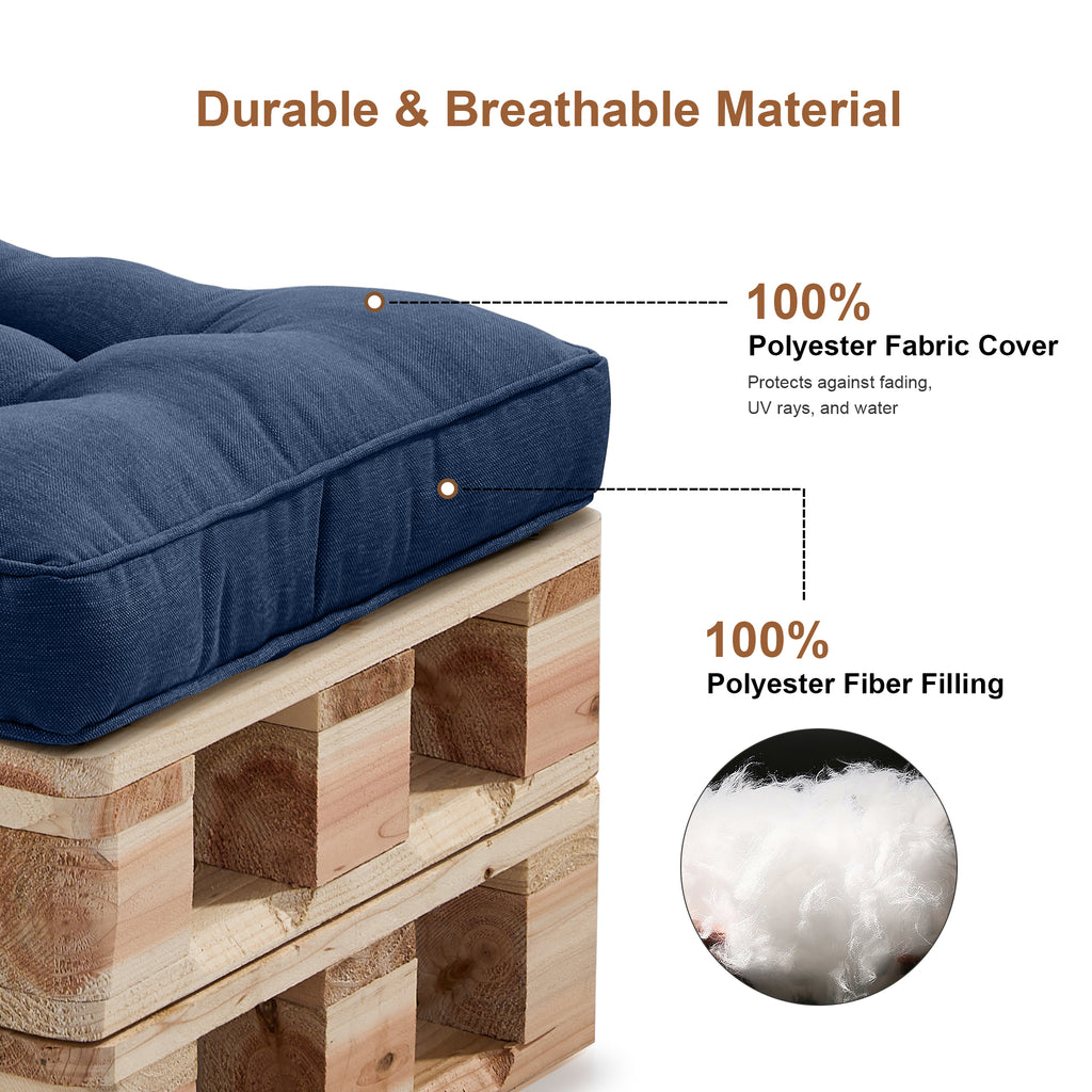 Outdoor Chair Cushions Set of 2, All-Weather Patio Furniture Cushions with High Resilience Foam, Indoor Outdoor Seat & Back Cushion for Patio, Garden, Sunroom