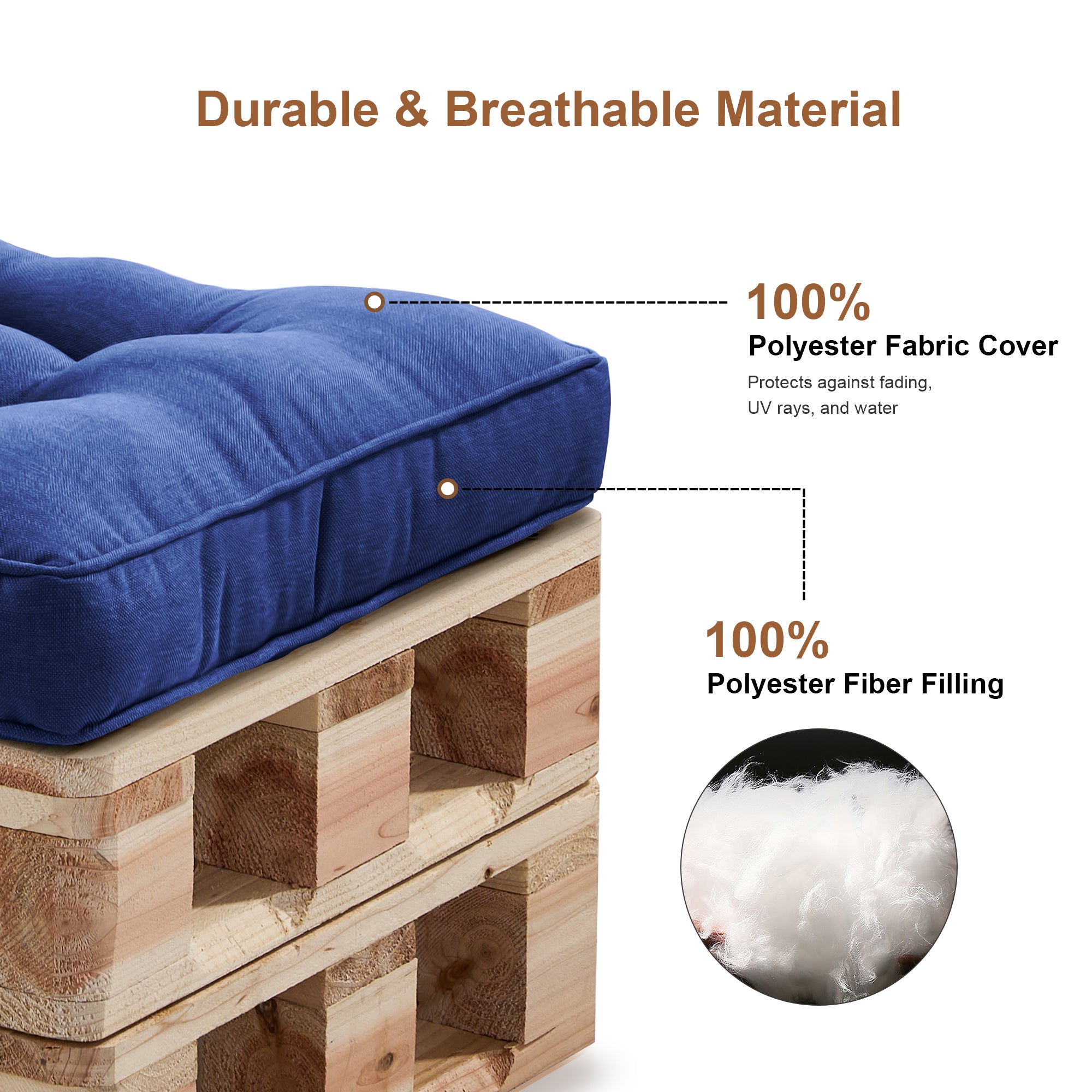 Outdoor Chair Cushions Set of 2  All-Weather Patio Furniture Cushions with High Resilience Foam  Indoor Outdoor Seat & Back Cushion for Patio, Garden  Sunroom