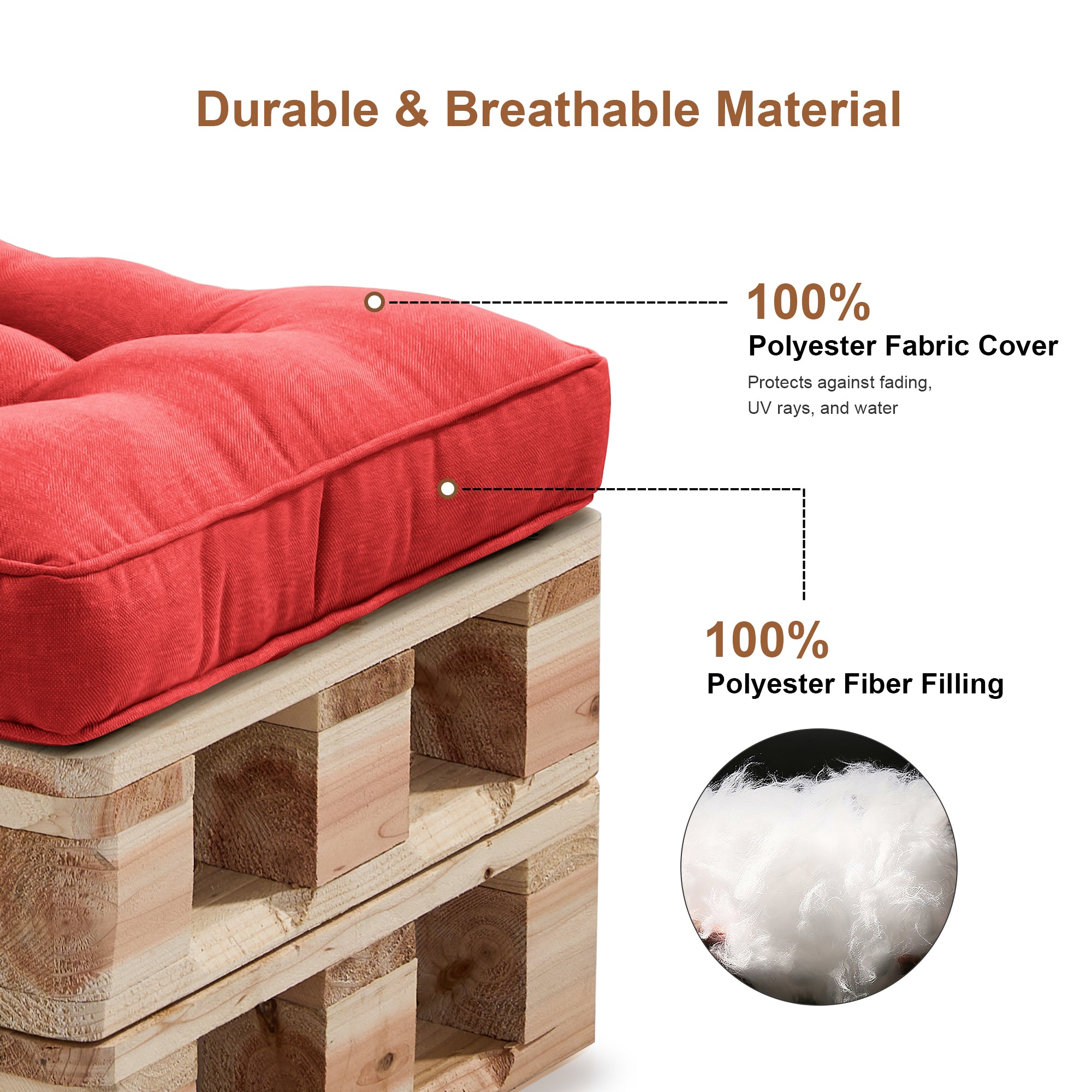 Outdoor Chair Cushions Set of 2  All-Weather Patio Furniture Cushions with High Resilience Foam  Indoor Outdoor Seat & Back Cushion for Patio, Garden  Sunroom