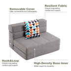 Convertible Folding Sofa Bed, High-Density Memory Foam Sofa Bed with a Fluffy Pillow, Modern Futon Floor Couch Guest Bed for Living Room/Dorm/Guest Use/Home Office/Apartment