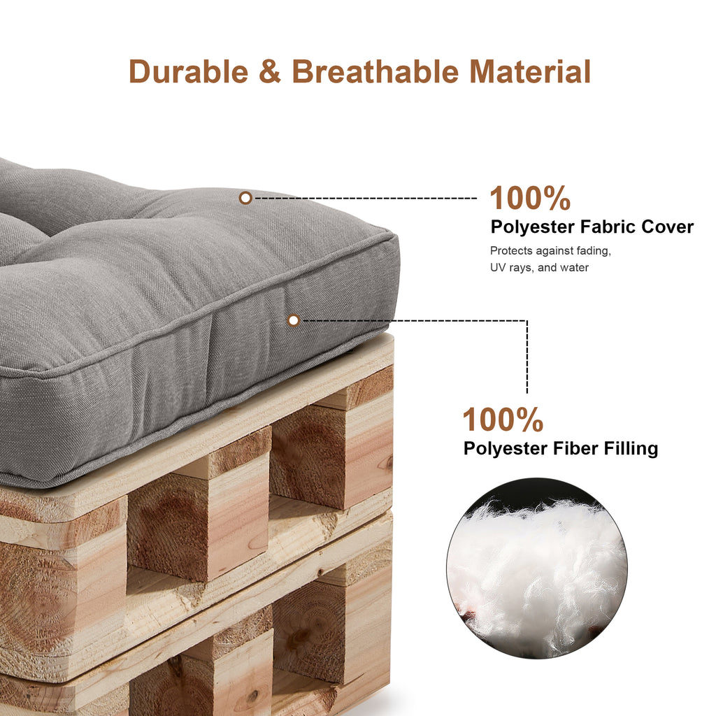 Outdoor Chair Cushions Set of 2, All-Weather Patio Furniture Cushions with High Resilience Foam, Indoor Outdoor Seat & Back Cushion for Patio, Garden, Sunroom