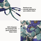ARTPLAN Patio Chair Cushions Combined Seat and Back,Tufted Outdoor Swivel Chair Cushion with Tie,40"x20"x4"，Floral