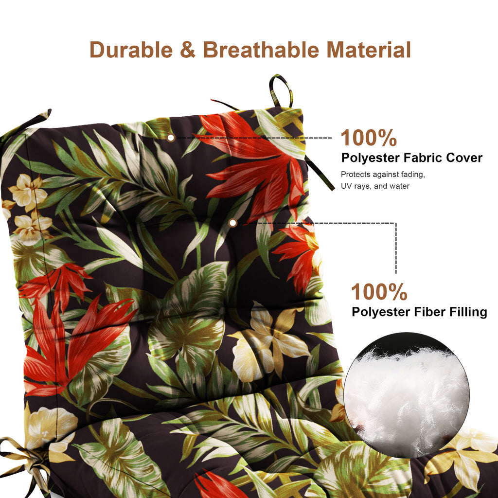 Outdoor Chair Cushion Tufted Seat & Back Cushion with Ties 40x21x4 Inch Waterproof UV Fade Resistant Replacement Cushion for Patio Garden Furniture