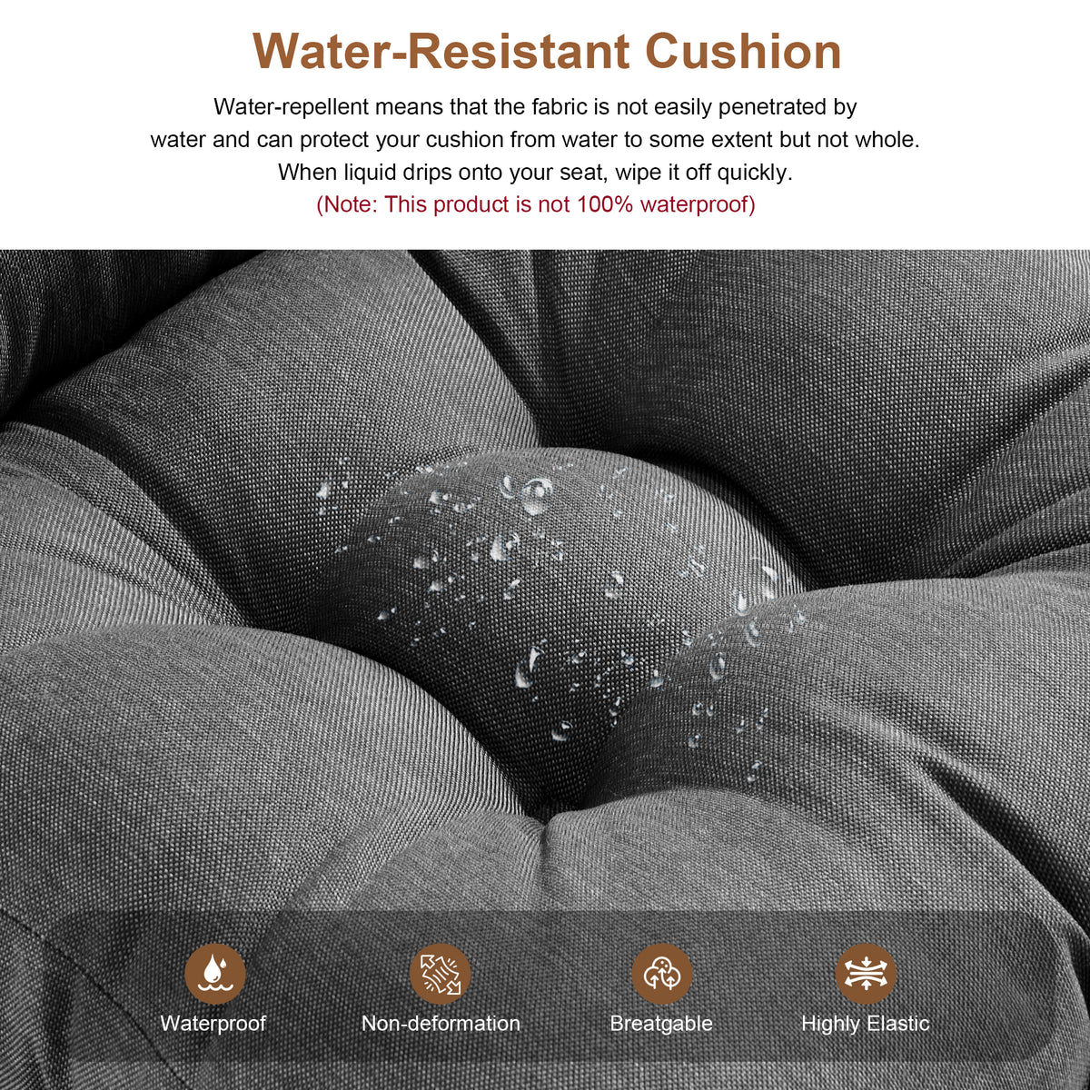 Outdoor Chair Cushion Tufted Seat & Back Cushion with Ties 40x21x4 Inch Waterproof UV Fade Resistant Replacement Cushion for Patio Garden Furniture