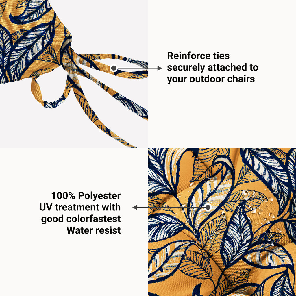 ARTPLAN Patio Chair Cushions Combined Seat and Back,Tufted Outdoor Swivel Chair Cushion with Tie,40"x20"x4"，Floral