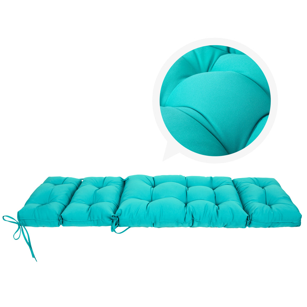 ARTPLAN Outdoor Chaise Lounge Cushion 72x22x4 inches, Floral Tufted Thick Replacement Cushion with Ties, All Weather Wicker Patio Furniture Cushion