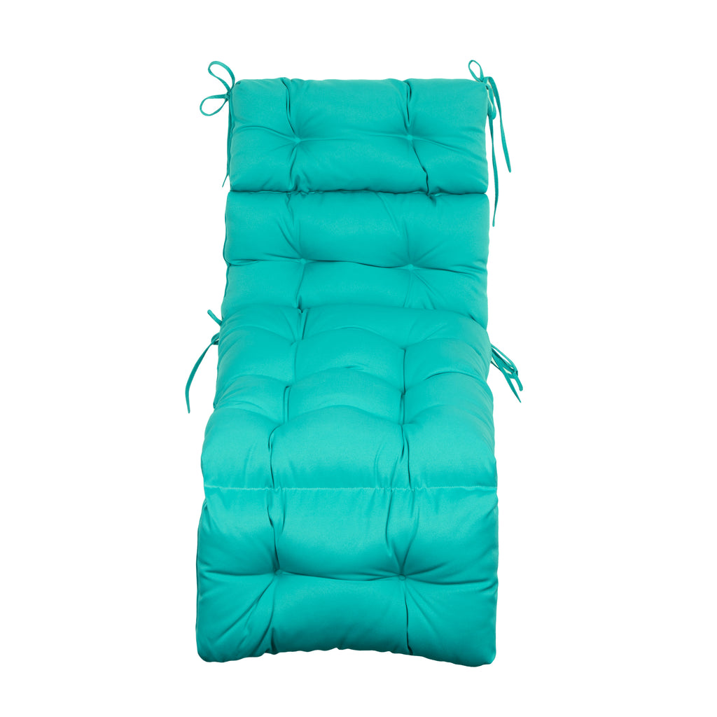 ARTPLAN Outdoor Chaise Lounge Cushion 72x22x4 inches, Floral Tufted Thick Replacement Cushion with Ties, All Weather Wicker Patio Furniture Cushion